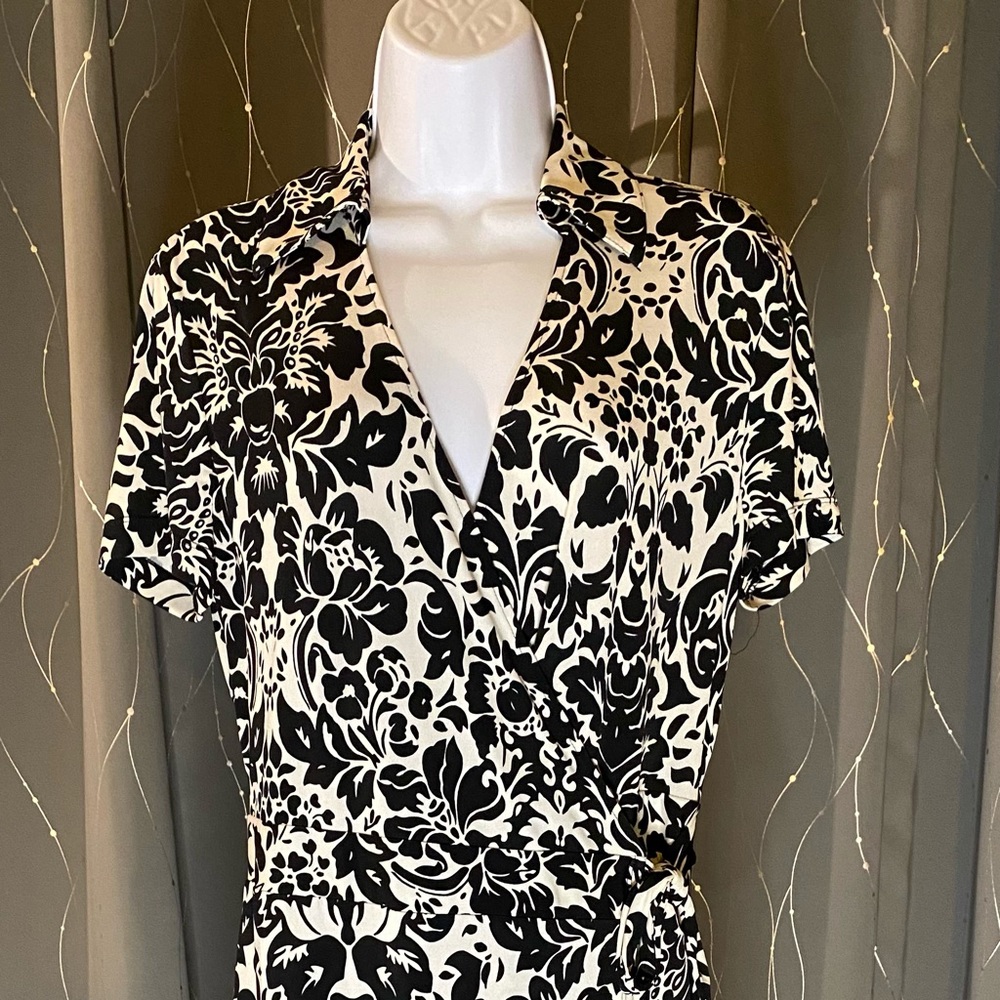 Worthington Midi Black and White Dress